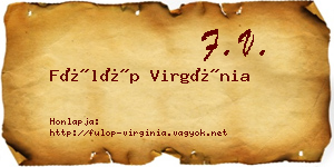 Fülöp Virgínia névjegykártya