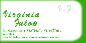 virginia fulop business card